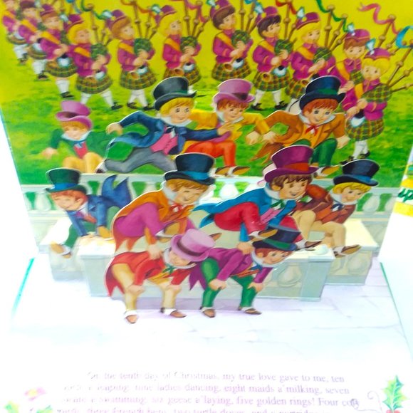 Christmas Pop up 3D Books 3 Landoll 1996 Santa Carol twelve days kids family VTG - Picture 5 of 9
